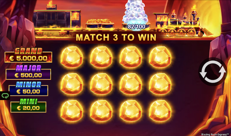 Blazing Rush Express Slot game Games Global Free Spins Boosted Jackpot Games Progressive Jackpots game reels 5 reel slots mobile casino gold symbols jackpots