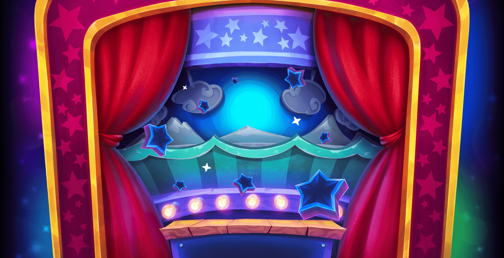 Fluffy Arcade: DoubleUp Ducks LuckyTap slot game eyecon game provider fluffy favourite fairground games arcade games stars MrQ online casino real money bets play slots stage red curtains