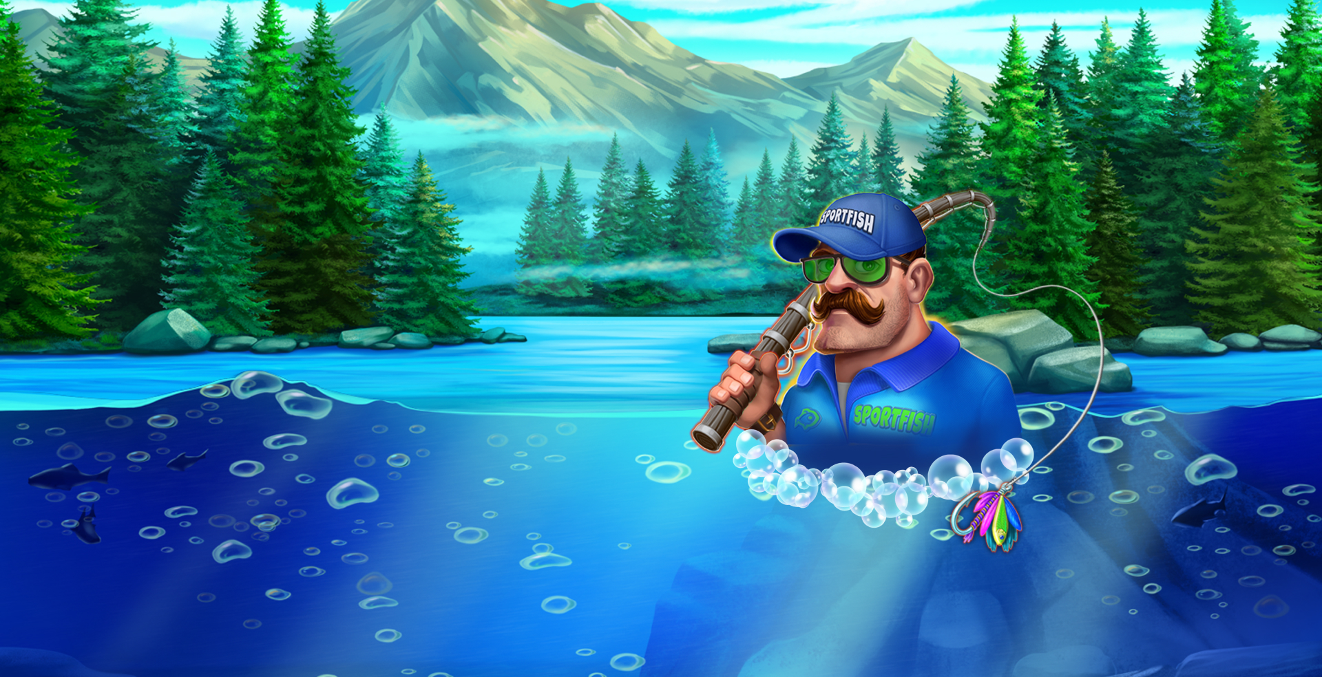 More Unusual Catch slot game Games Global slot game fishing slots fishing game fisherman moustache man real money bets mrq mobile casino