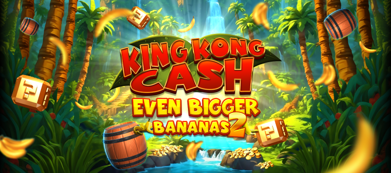 King Kong Cash slot series King Kong Cash Even Bigger Bananas 2 slot game mrq online casino jungle amazon slots palm trees monkey games real money bets