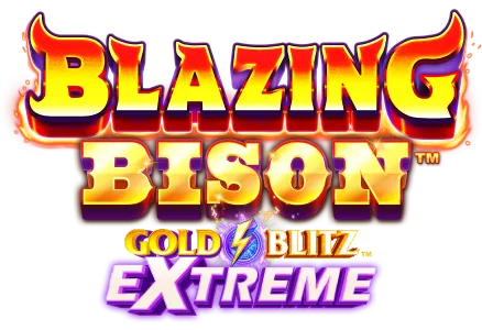 Blazing Bison Gold Blitz Extreme slot game Games Global Bison Graphic Animal games jackpot games mrq online casino real money bets lightning bolt logo