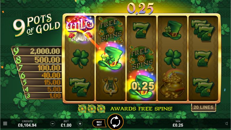 9 Pots of Gold slot screenshot