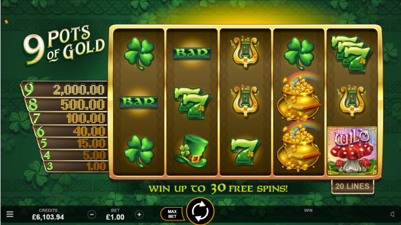 9 Pots of Gold slot screenshot