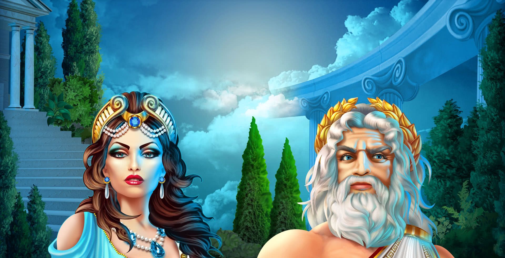 Lucky Lightning slot game Greek Mythology slots Lucky slot games beautiful landscape real money bets no wagering casino Greek Goddess