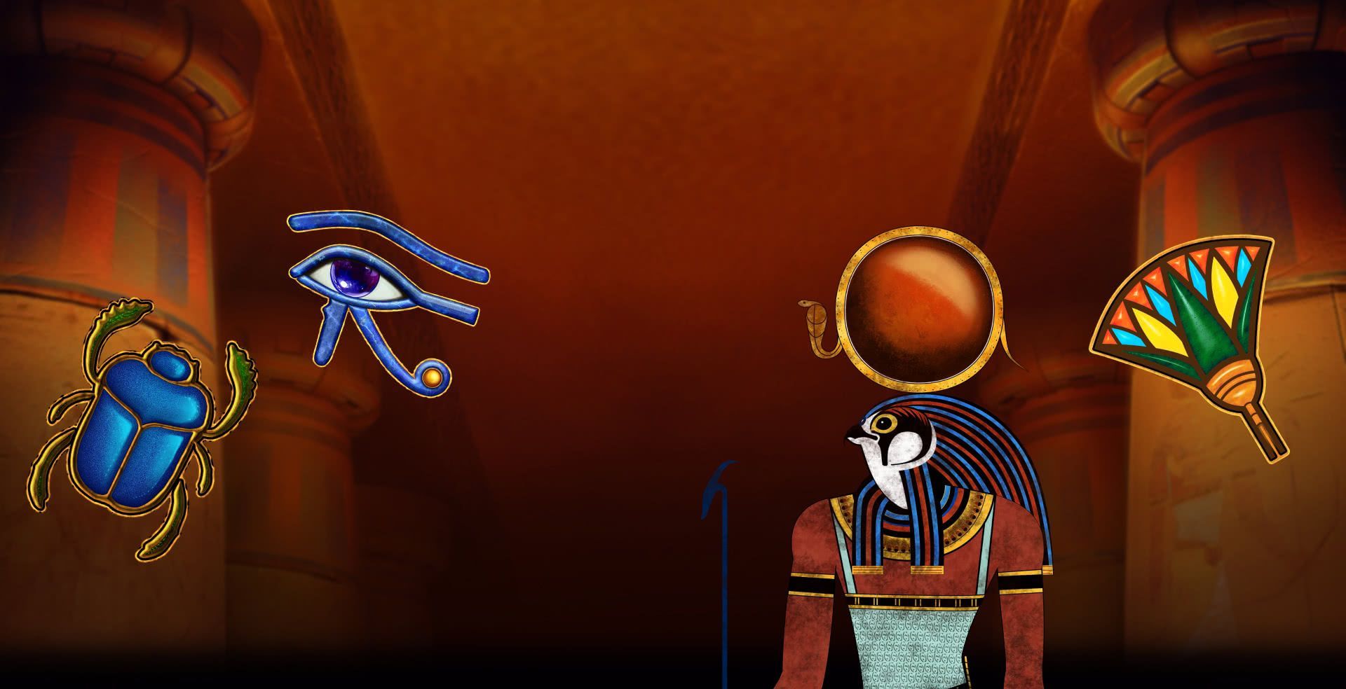 Eye of Horus The Golden Tablet slot game Eye of Horus slot series Ancient Egyptian games Egyptian gaming hieroglyphics ancient temple real money bets no wagering casino Blueprint Gaming