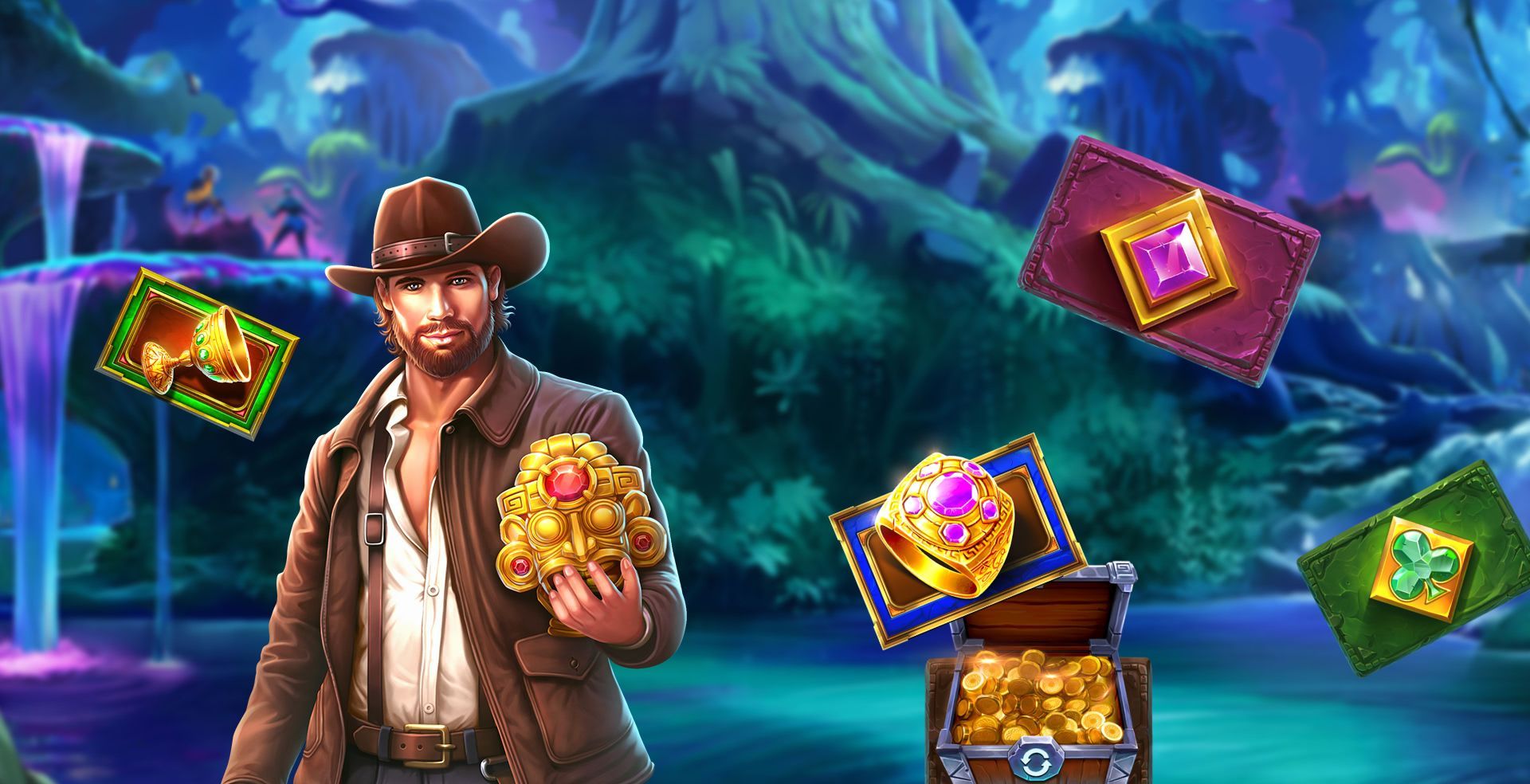 John Hunter and the Quest for Bermuda Riches slot game adventure slots adventure gaming explorer relic hunter indiana jones style games real money bets john hunter series gem games