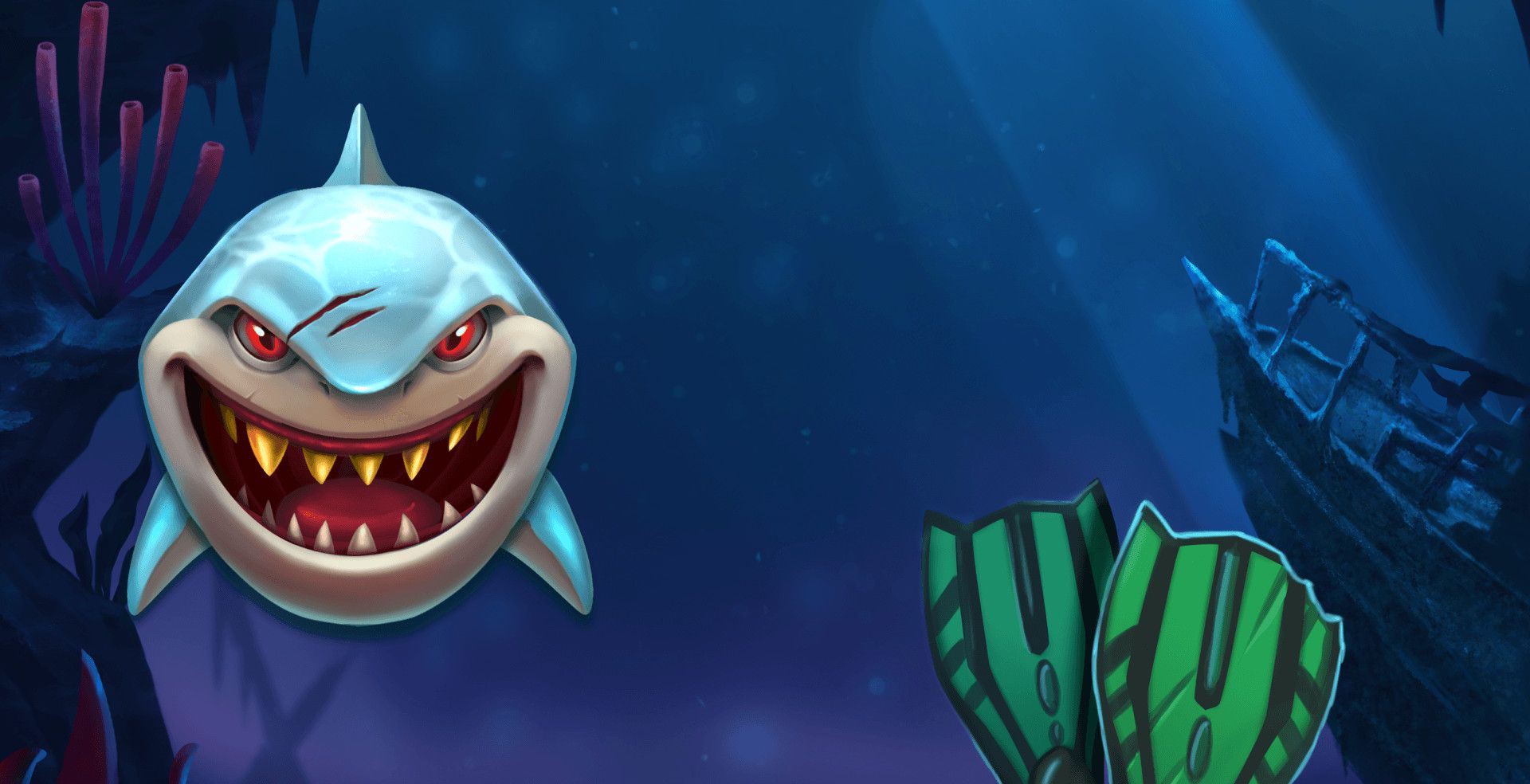 Razor Shark slot game shark games deep sea gaming shark graphic shark teeth underwater real money bets no wagering casino deep sea diving