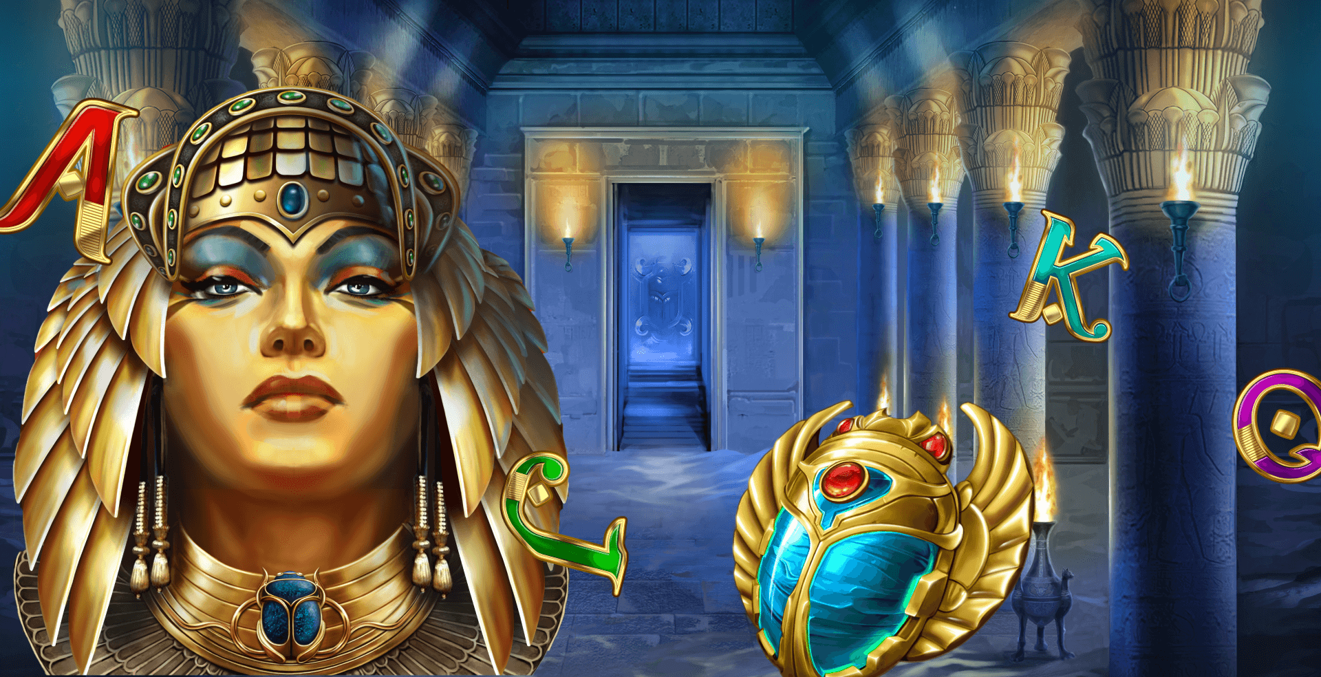 Scroll of Dead slot game Ancient Egyptian slot games Egyptian slots Cleopatra graphic cleopatra games real money bets no wagering casino Scarab ancient temple