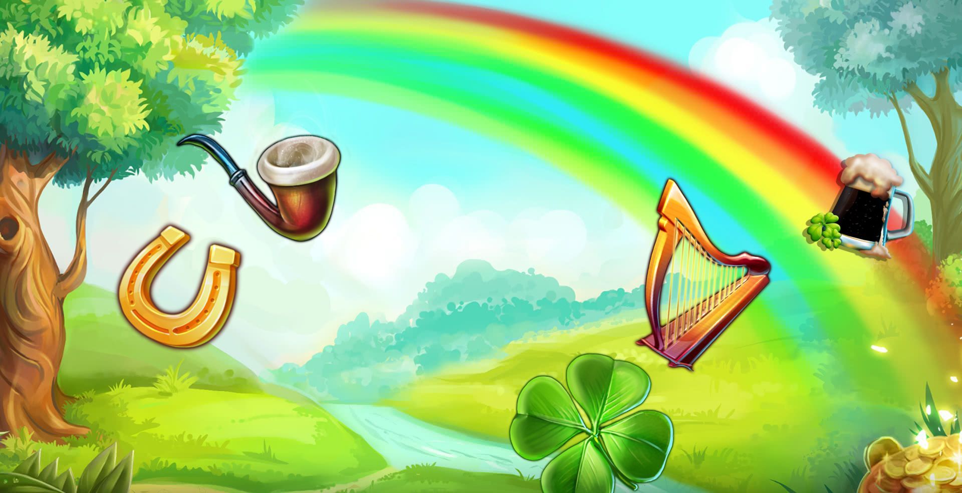 Slots O Gold Jackpot King slot game Irish themed slots Irish games Leprechaun rainbow meadow pot of gold real money bets online casino no wagering