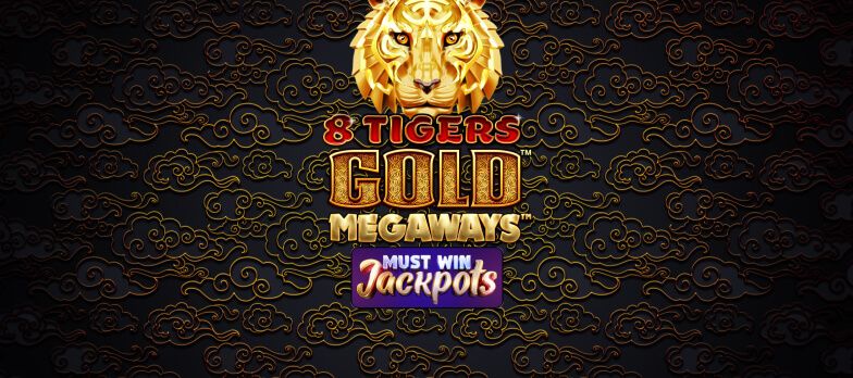 8 Tigers Gold Megaways slot game Megaways casino slots Asian Gaming slot games gold graphics MrQ online casino UK real money bets no wagering gold tiger jackpot games