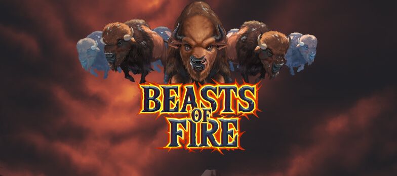 Beasts of Fire slot game animal themed games animal slots bison slots MrQ online casino UK no wagering casino real money bets 