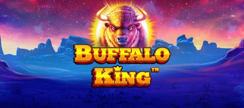 Buffalo King slot game bison buffalo graphics animal themed games Buffalo games MrQ online casino real money based sunset grphics