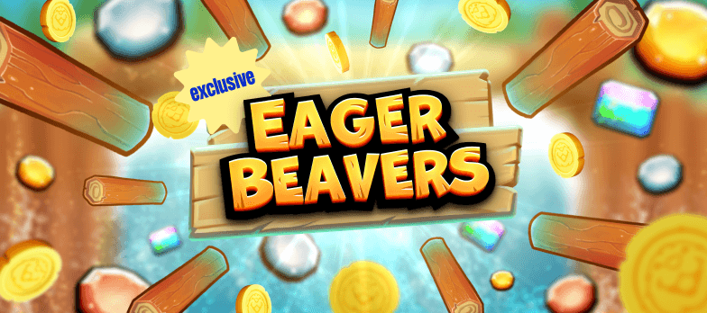 Eager Beavers exclusive slot game free spins MrQ online casino logs cascading reels 