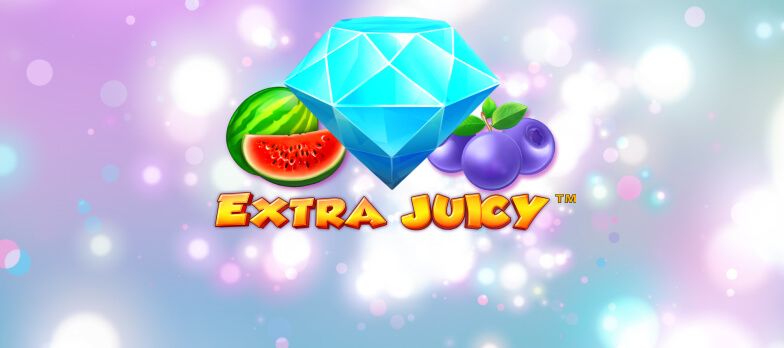 Extra Juicy slot game fruit machine slots fruit style slots bell melon symbols bold fruits MrQ online casino real money bets gems blueberries