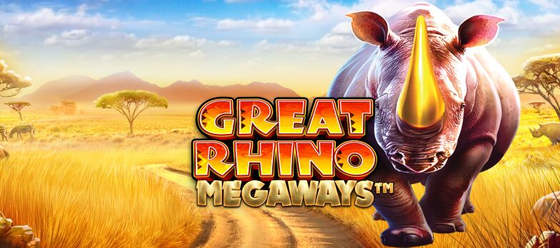 Great Rhino Megaways slot game rhino graphics animal themed games MrQ online casino real money bets African gaming Megaways slots