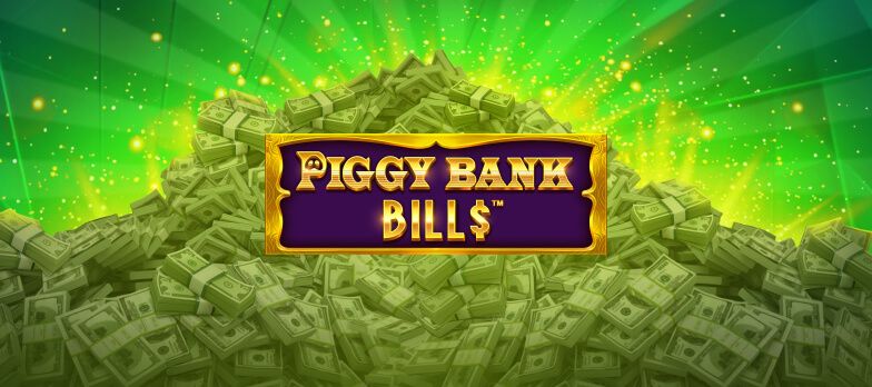 Piggy Bank Bills slot game Pig games Piggy bank slot series animal themed games real money bets cartoon dollar bills mrq online casino pile of money