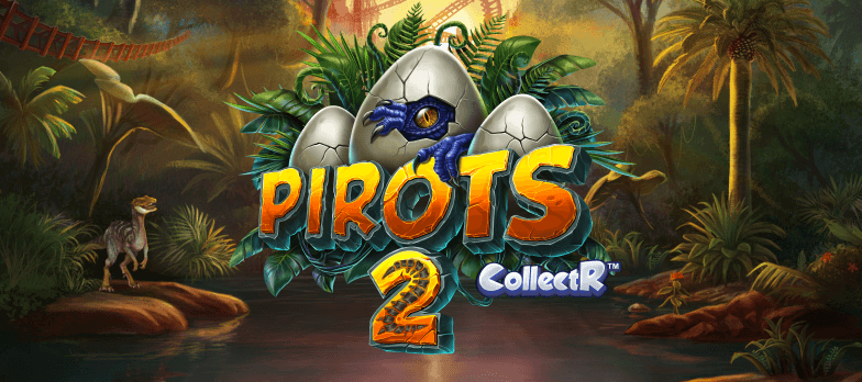 Pirots CollectR Elk Studios slot game MrQ online casino dinosaur game rainforest jungle