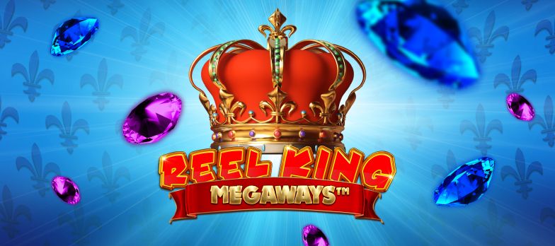 Reel King Megaways casino slot game reel king slots reel king games red banner real money bets no wagering casino gem games crown of jewels