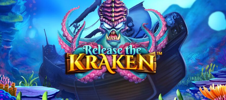 Release the Kraken slot game Underwater themed games Kraken games octopus slots MrQ online casino Real money bets cartoon kraken pirate ship