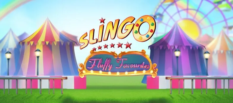 Slingo Fluffy Favourites slot game slingo casino Eyecon game provider fairground ferris wheel mrq online casino real money bets