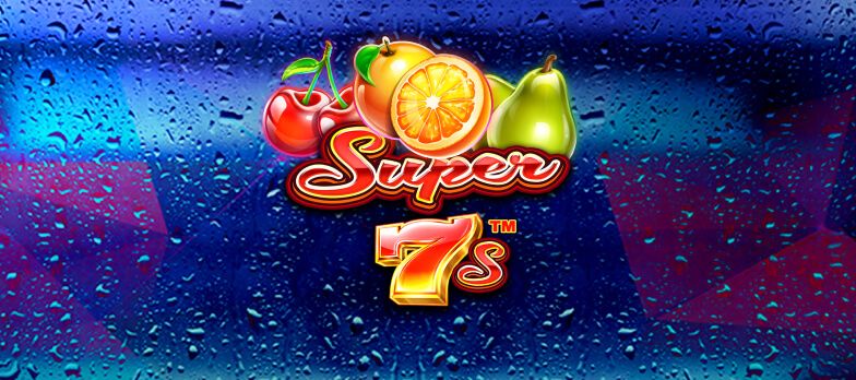 Super 7s slot game Fruit machine slot games fruit style slots cartoon graphics cherries bell MrQ online casino real money bets no wagering casino rain