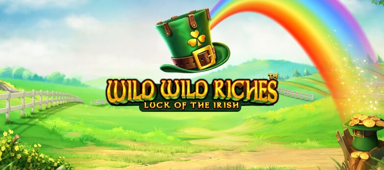 Wild Wild Riches slot game Luck of the Irish slots Best irish slots real money bets no wagering casino rainbow graphic leprechaun hat