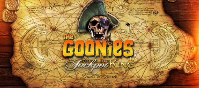 The Goonies Jackpot King slot game The Goonies slot pirate treasure games gold coins popular slots top slot games the goonies film real money bets jackpot games treasure map