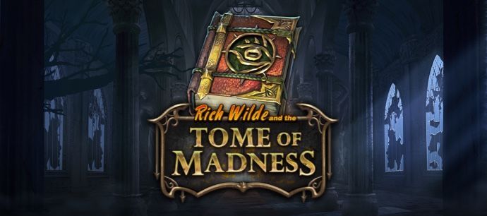 Rich Wilde and the Tome of Madness slot game occult games adventure slots MrQ online casino gaming real money bets ancient book