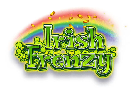 Irish Frenzy slot game irish themed slot games pot of gold leprechaun rainbow shamrocks meadow mrq online casino mobile casino real money bets rainbow logo