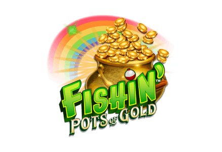 Fishin Pots of Gold slot game pot of gold Irish slots Irish themed slot games fishing games fishing slots rainbow graphic MrQ online casino UK real money bets no wagering