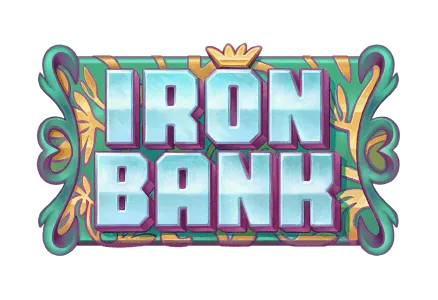 Iron Bank slot game heist games heavily guarded prison vault heist gaming gold bank no wagering casino real money bets green logo