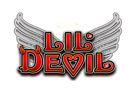 Lil Devil Slot Game angels and devil girl with pink hair angel wings devil games angel gaming MrQ online casino real money bets angel wings logo