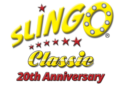 Slingo Classic 20th Anniversary slot game slingo casino games anniversary gaming stars logo mrq online casino real money bets