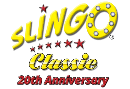 Slingo Classic 20th Anniversary slot game slingo casino games anniversary gaming stars logo mrq online casino real money bets