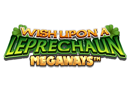 Wish Upon a Leprechaun Megaways Slot game irish themed slots golden shamrock rainbow pot of gold lucky horseshoe mrq online casino games real money bets green logo