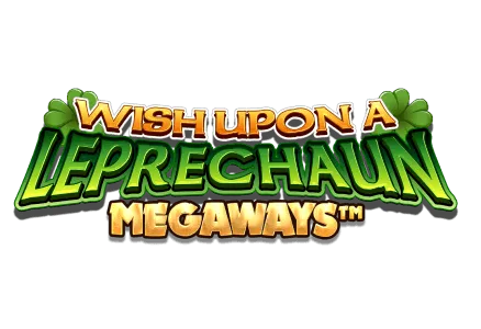Wish Upon a Leprechaun Megaways Slot game irish themed slots golden shamrock rainbow pot of gold lucky horseshoe mrq online casino games real money bets green logo