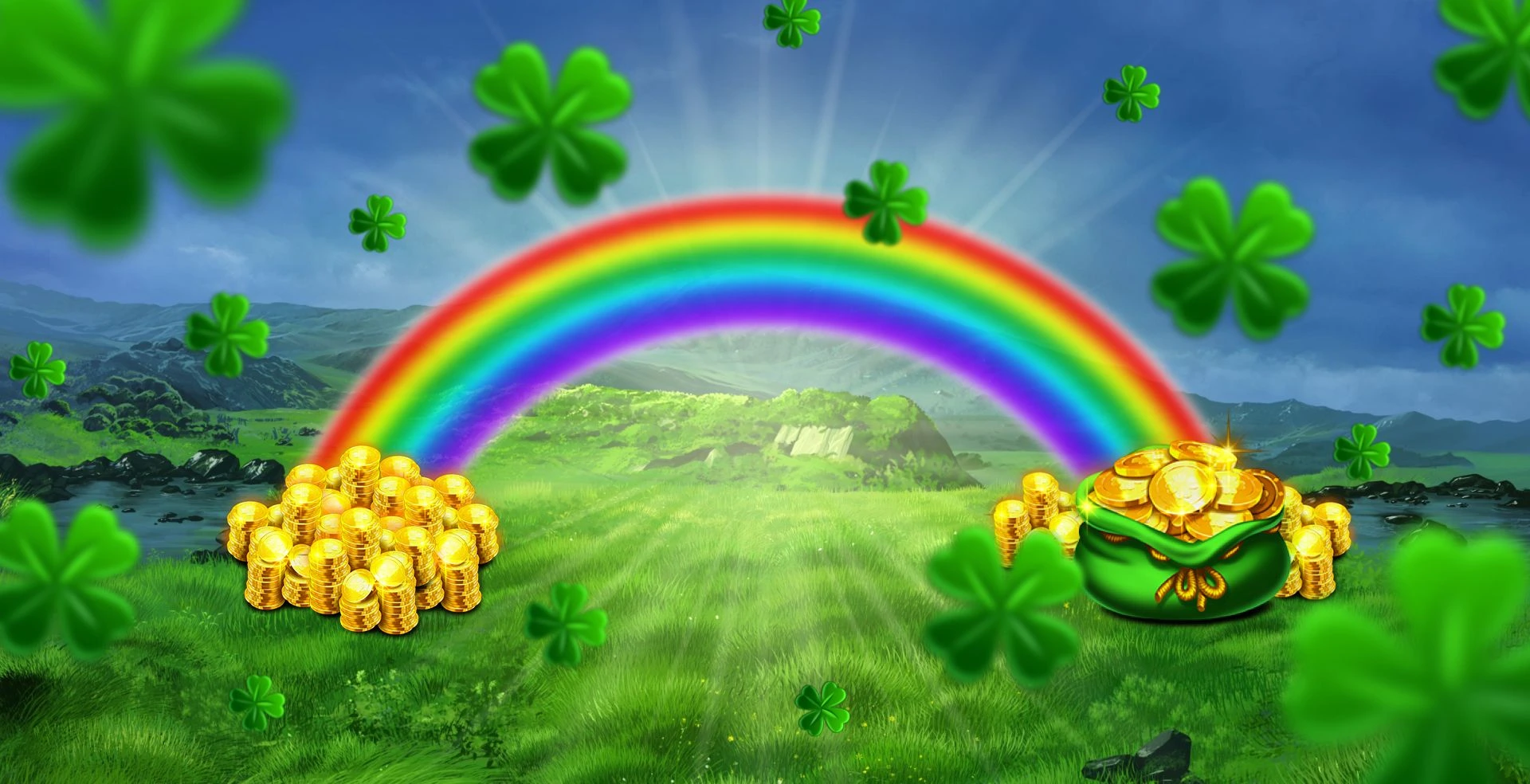 Luck o' the irish slot game demo trail blazer pot of gold rainbow design