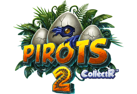 Pirots CollectR Elk Studios slot game MrQ online casino dinosaur game rainforest jungle leaves graphic