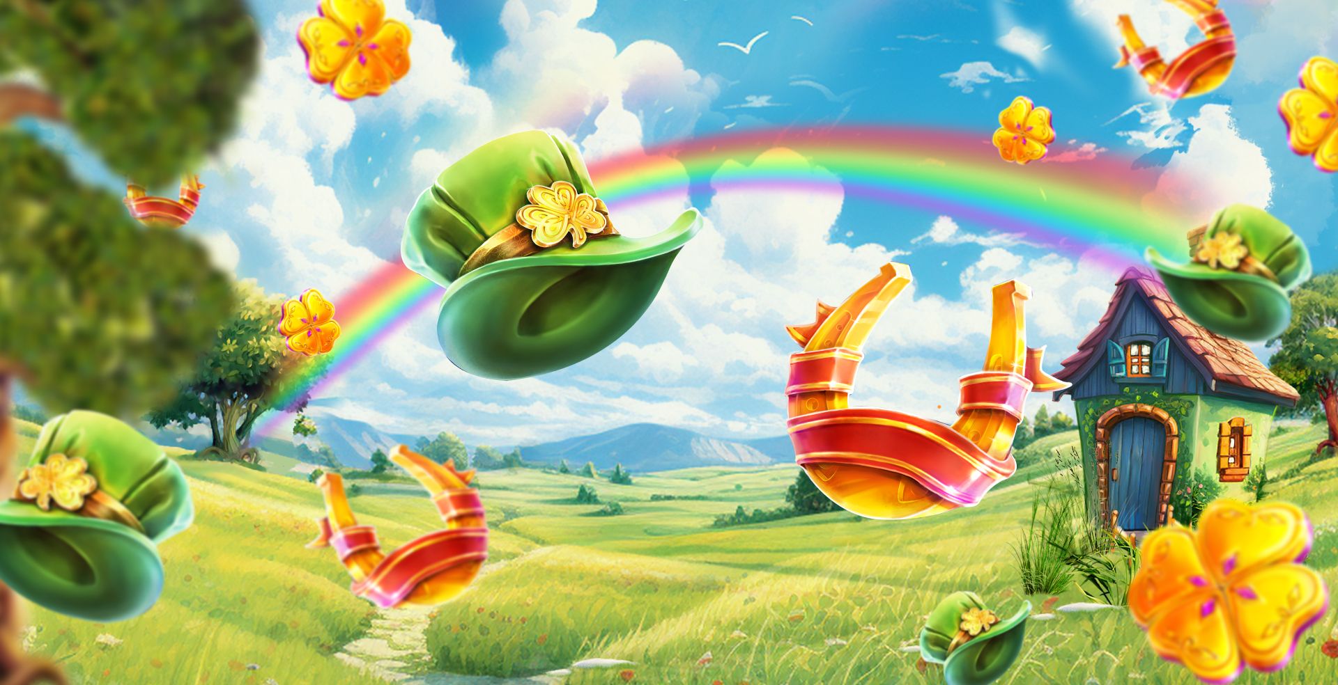 Rainbow Jackpots Megaways online slot game MrQ online casino Irish themed