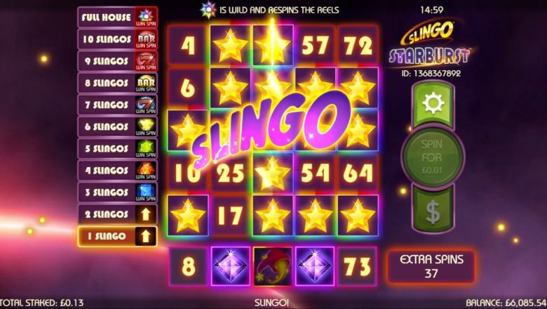 Slingo Starburst slot screenshot