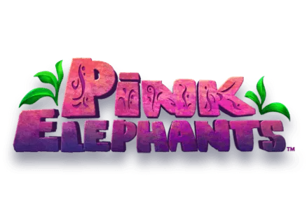 Pink Elephants slot game pink elephant animal themed games mrq online casino mobile casino real money bets desert logo