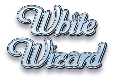 White Wizard slot game online casino mrq mobile casino real money bets stars logo